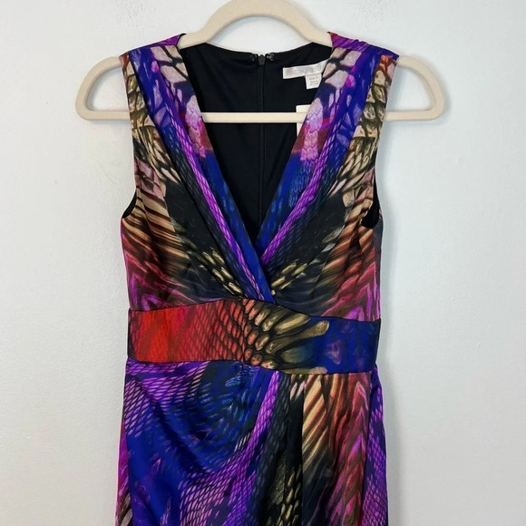 Boston Proper Wrap Front Python Print Maxi Dress Pink Multi 2 Bold Statement NWT - Picture 4 of 7